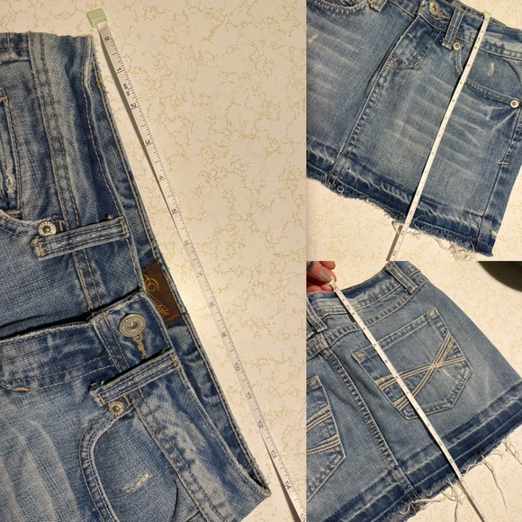 Aeropostale Distressed Raw Hem Denim Skirt - Picture 10 of 13